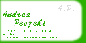 andrea peszeki business card